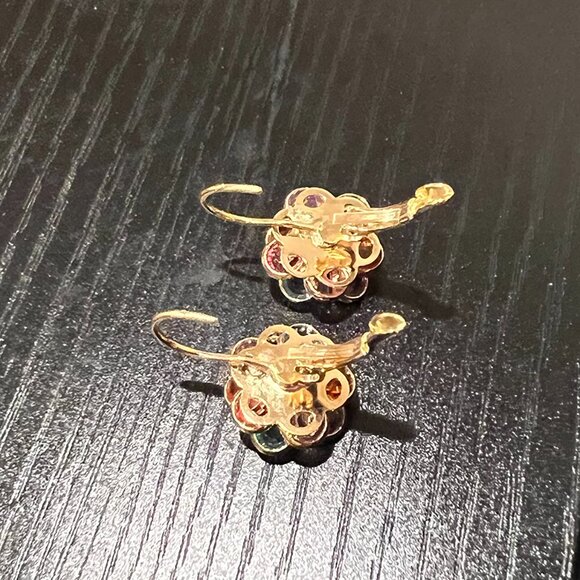 Neiman Marcus 18K Gold Plated Multicolor Earrings, Lever Back Earrings - Picture 3 of 5